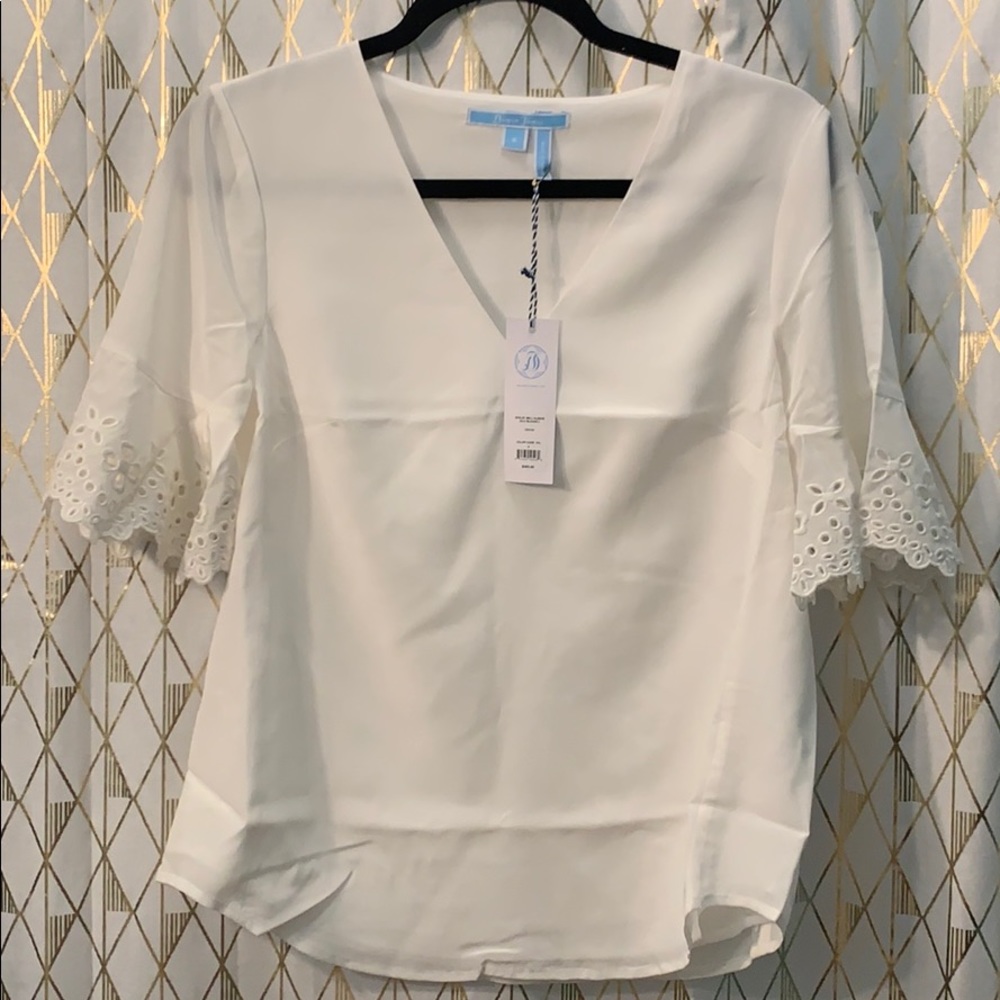 White silk Draper James Blouse